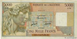 5000 Francs ALGERIA  1947 P.105 VF