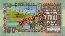 100 Francs - 20 Ariary Spécimen MADAGASCAR  1974 P.063s NEUF