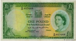 1 Pound RHODESIA AND NYASALAND (Federation of)  1960 P.21a VF