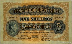 5 Shillings AFRICA DI L EST BRITANNICA   1949 P.28b