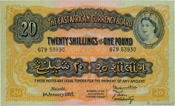 20 Shillings - 1 Pound ÁFRICA ORIENTAL BRITÁNICA  1955 P.35