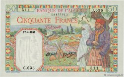 50 Francs ALGERIA  1941 P.084 UNC-