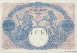 50 Francs BLEU ET ROSE Spécimen FRANCE  1920 F.14.33Sp2 XF+