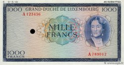 1000 Francs Spécimen LUXEMBOURG  1963 P.52Be UNC