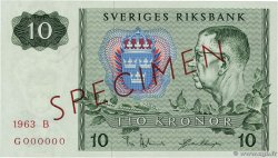 10 Kronor Spécimen SUÈDE  1963 P.52as FDC