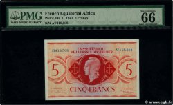5 Francs FRENCH EQUATORIAL AFRICA  1944 P.15b UNC