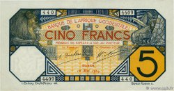 5 Francs DAKAR FRENCH WEST AFRICA Dakar 1929 P.05Bf VZ