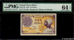 10 Francs FRENCH WEST AFRICA  1943 P.29 fST+