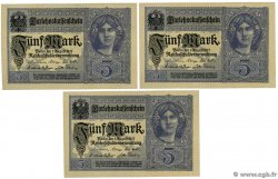 5 Mark Consécutifs GERMANY  1917 P.056a AU+