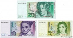 5, 10 et 20 Deutsche Mark Lot ALLEMAGNE FÉDÉRALE  1989 P.37, P.38a et P.39a pr.NEUF