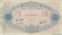 500 Francs BLEU ET ROSE modifié FRANCIA  1937 F.31.04 q.MB