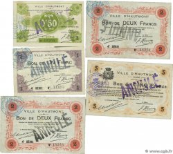 50 Centimes, 1, 2 et 5 Francs Annulé FRANCE Regionalismus und verschiedenen Hautmont 1914 JP.59-1291/1296/1298/1300 S to SS