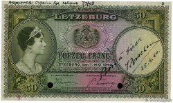 50 Francs Épreuve LUSSEMBURGO  1940 P.45(var/e) BB