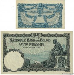 1 et 5 Francs Lot BELGIUM  1923 P.092 et P.093 AU+