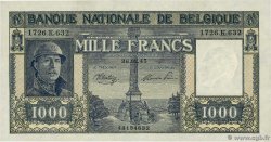 1000 Francs BELGIEN  1945 P.128b