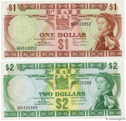 1 et 2 Dollars Lot FIDSCHIINSELN  1974 P.071b et P.072c