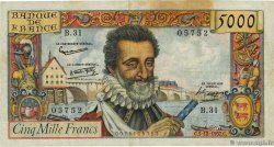 5000 Francs HENRI IV FRANCIA  1957 F.49.04 BC