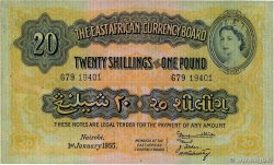 20 Shillings - 1 Pound ÁFRICA ORIENTAL BRITÁNICA  1955 P.35 EBC