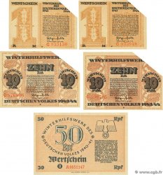 50 RPF, 1 et 10 Reichsmark Lot DEUTSCHLAND  1940 P.- VZ