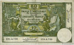 50 Francs - 10 Belgas BELGIEN  1927 P.099 fSS