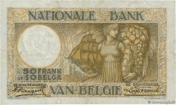50 Francs - 10 Belgas BELGIO  1927 P.100 q.BB