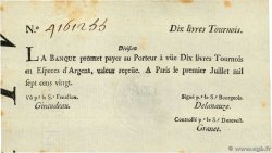 10 Livres Tournois typographié FRANCE  1720 Dor.22 SUP