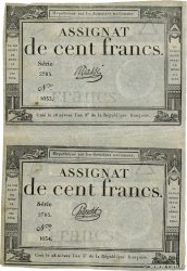 100 Francs Consécutifs FRANCE  1795 Ass.48a TTB