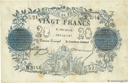20 Francs type 1871 - Bleu Faux FRANCIA  1873 F.A46.04 q.BB