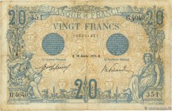 20 Francs BLEU FRANCE  1913 F.10.03 VG
