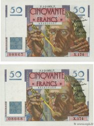 50 Francs LE VERRIER Consécutifs FRANCE  1951 F.20.17 UNC