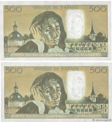 500 Francs PASCAL Consécutifs FRANCE  1988 F.71.39 UNC-