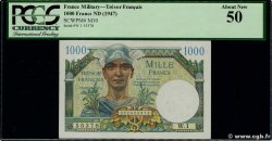 1000 Francs TRÉSOR FRANÇAIS FRANKREICH  1947 VF.33.01 VZ+