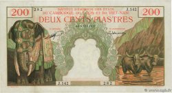 200 Piastres - 200 Riels FRENCH INDOCHINA  1953 P.098 XF-