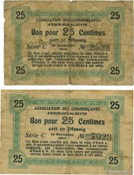 25 Centimes Lot LUSSEMBURGO Esch sur Alzette 1918 P.- MB