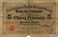 5 Francs /  4 Mark LUXEMBURGO  1914 P.23 MC