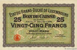 25 Francs /  20 Mark LUXEMBURG  1914 P.24r fST+