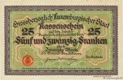 25 Francs /  20 Mark LUSSEMBURGO  1914 P.24r q.FDC