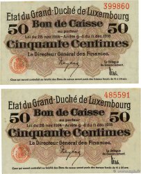 50 Centimes Lot LUSSEMBURGO  1919 P.26 AU