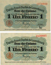 1 Franc Lot LUXEMBOURG  1919 P.27 UNC-
