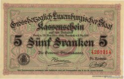 5 Francs LUXEMBOURG  1919 P.29c AU