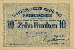 10 Francs Non émis LUSSEMBURGO  1919 P.30r AU