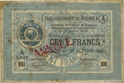 100 Francs Annulé NOUVELLE CALÉDONIE Nouméa 1875 P.08 VG