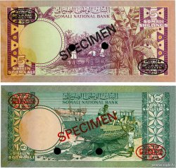 5 et 10 Shillings Spécimen SOMALIA  1975 P.17s et P.18s XF+