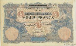 1000 Francs sur 100 Francs TúNEZ  1942 P.31 MBC+