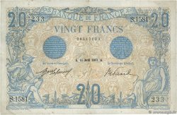 20 Francs BLEU FRANCIA  1912 F.10.02 BC