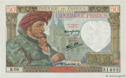 50 Francs JACQUES CŒUR FRANCE  1941 F.19.09 NEUF