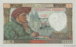 50 Francs JACQUES CŒUR FRANCE  1941 F.19.16 pr.NEUF