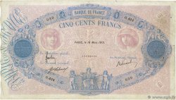 500 Francs BLEU ET ROSE FRANCIA  1915 F.30.22a MB