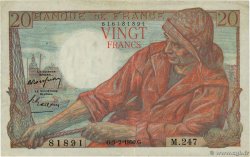 20 Francs PÊCHEUR Grand numéro FRANKREICH  1950 F.13.17a SS