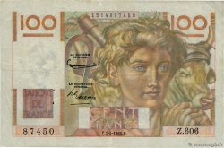 100 Francs JEUNE PAYSAN Grand numéro FRANCIA  1954 F.28.43a BB